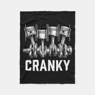 Cranky Car Engine Crankshaft Funny Car Mechanics Fleece Blanket
