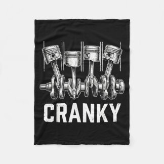 Cranky Car Engine Crankshaft Funny Car Mechanics Fleece Blanket