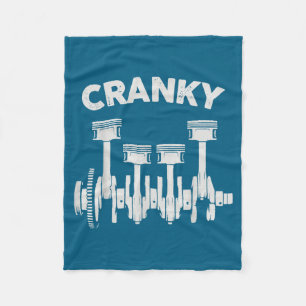 Cranky Car Engine Crankshaft Lover Mechanics Fathe Fleece Blanket