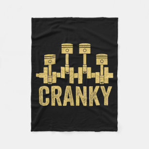 Cranky Car Engine Crankshaft Lover Mechanics Fathe Fleece Blanket
