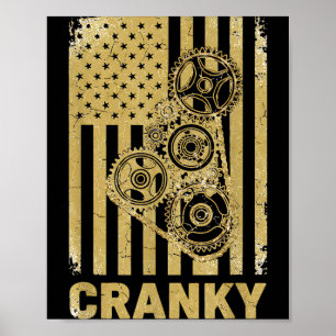 Cranky Car Engine Crankshaft Lover Mechanics Fathe Poster