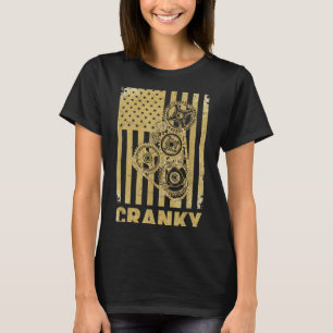 Cranky Car Engine Crankshaft Lover Mechanics Fathe T-Shirt