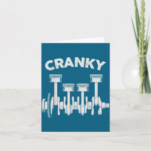 Cranky Car Engine Crankshaft Lover Mechanics Fathe Thank You Card