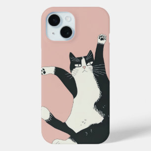 Cranky Cat Dance Print   Funny and Quirky Cat Art  iPhone 15 Case
