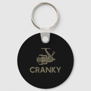 Cranky Crankbait Fishing Lure Funny Fishing Reel F Key Ring