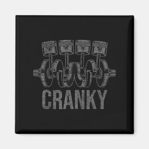 Cranky Crankshaft Funny Car Pun Mechanic Father's  Magnet