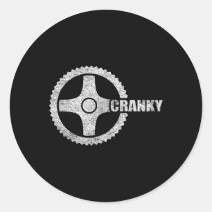 Cranky Cycling Biking Bicycle Crank Cyclists Bike Classic Round Sticker