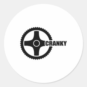 Cranky Cycling Biking Bicycle Crank Cyclists Bike Classic Round Sticker