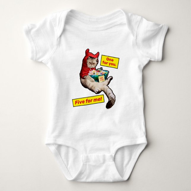 Cranky Devil Cat Baby Bodysuit (Front)