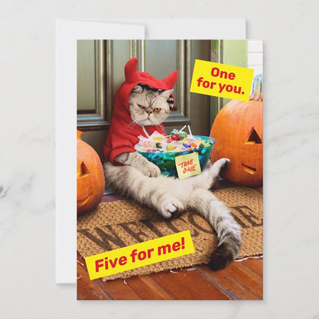 Cranky Devil Cat Invitation (Front)