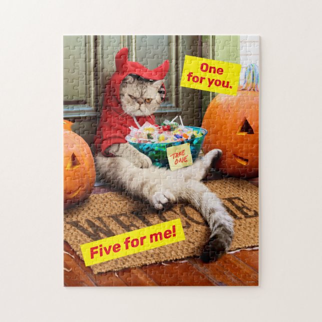 Cranky Devil Cat Jigsaw Puzzle (Vertical)