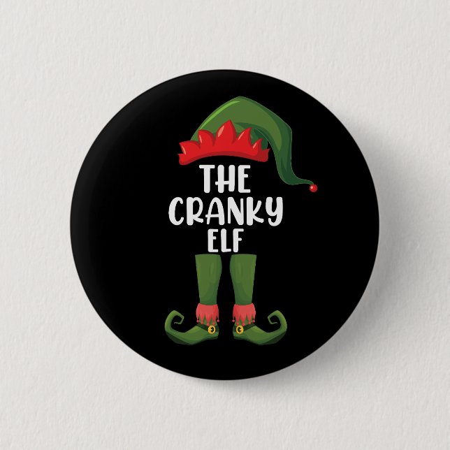 Cranky Elf Family Matching Group Christmas 6 Cm Round Badge (Front)