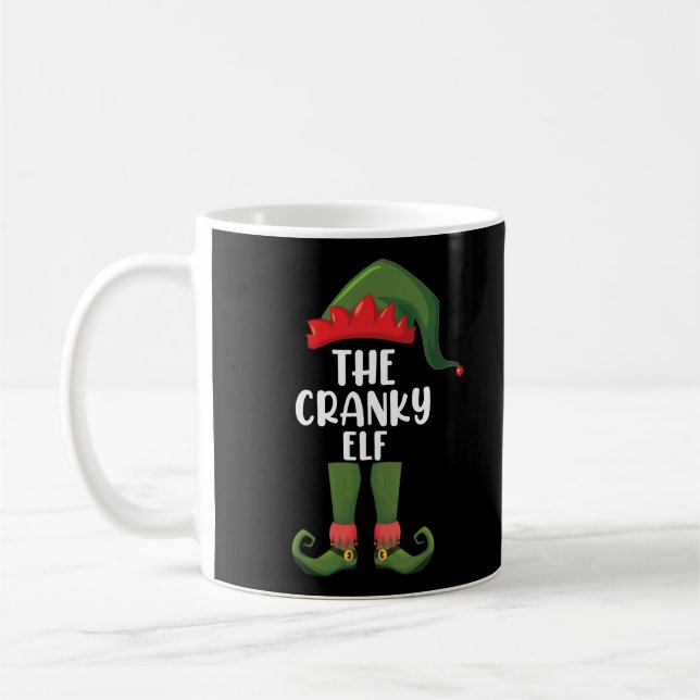 Cranky Elf Family Matching Group Christmas Coffee Mug (Left)