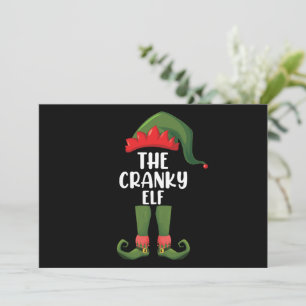 Cranky Elf Family Matching Group Christmas Invitation