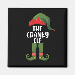 Cranky Elf Family Matching Group Christmas Magnet