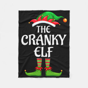 Cranky Elf Matching Family Group Christmas Party Fleece Blanket