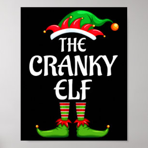 Cranky Elf Matching Family Group Christmas Party  Poster