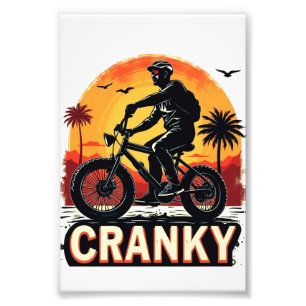 Cranky: Energise Your Ride – Fun Biker Tee  Photo Print
