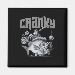 Cranky Fishing Funny Ideas Tee For Fishing - Crank Magnet
