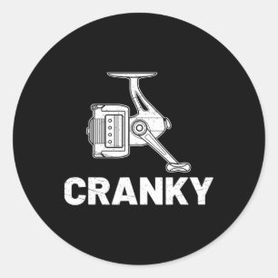 Cranky Fishing Reel Classic Round Sticker