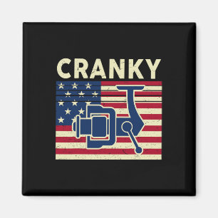 Cranky Fishing-shirt 4th Of July Usa Flag Funny B Magnet