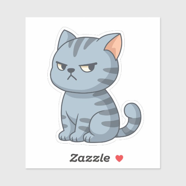 Cranky Grey Tabby Cat (Sheet)