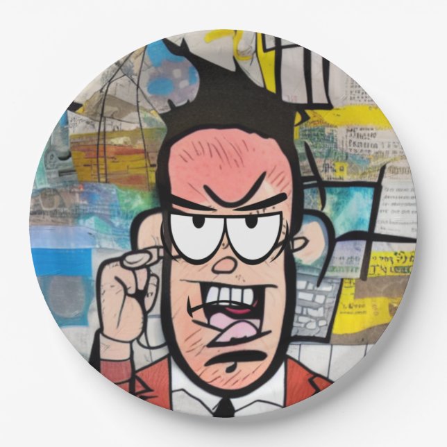Cranky Man Paper Plate (Front)