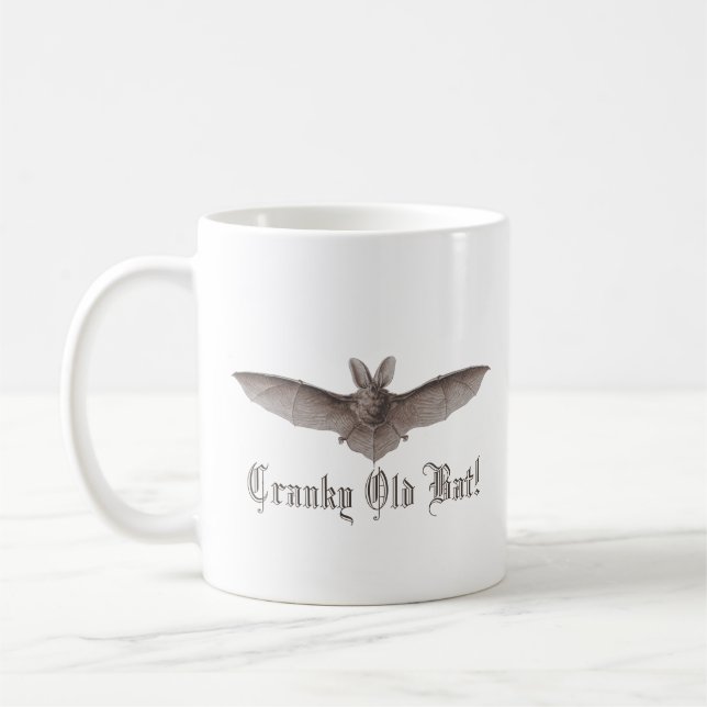 Cranky Old Bat Funny Batty Humour for Cranky Women Coffee Mug (Left)