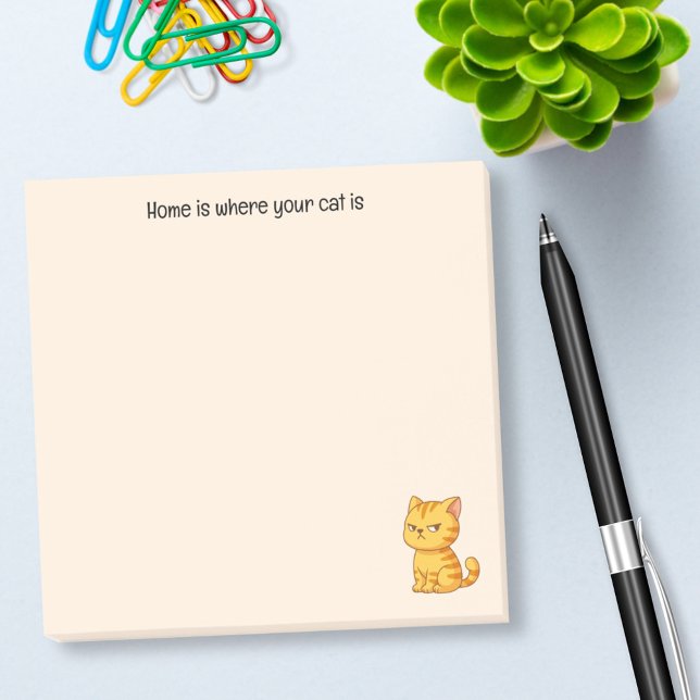 Cranky Orange Tabby Cat Custom Text on Beige Post-it Notes (Creator Uploaded)