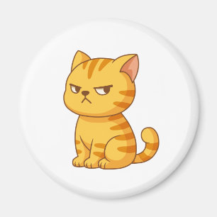 Cranky Orange Tabby Cat Magnet