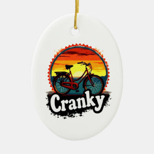 Cranky Sunset Bicycle Tee – Energise Your Ride  Ceramic Ornament