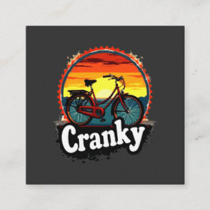 Cranky Sunset Bicycle Tee – Energise Your Ride Square Business Card