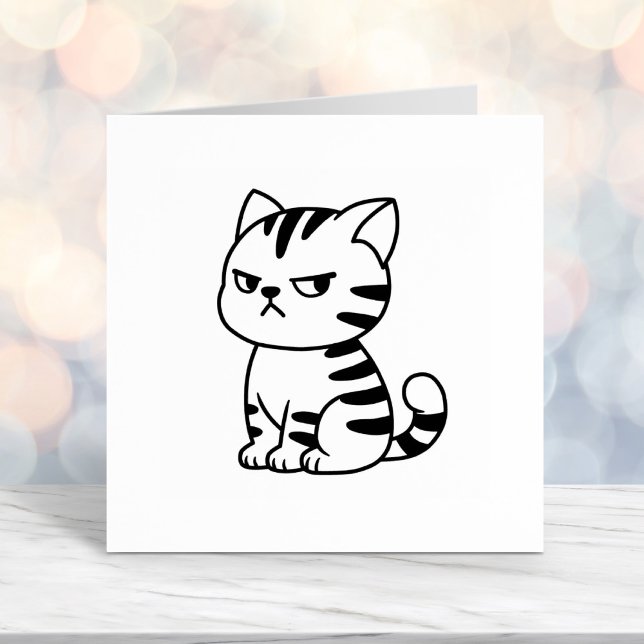 Cranky Tabby Cat Self-inking Stamp (Creator Uploaded)