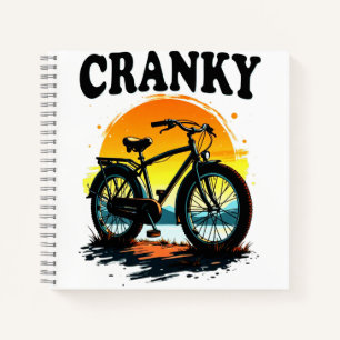 Cranky: Unique Biker Tee – Sunset Bike Graphic Notebook