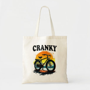 Cranky: Unique Biker Tee – Sunset Bike Graphic Tote Bag