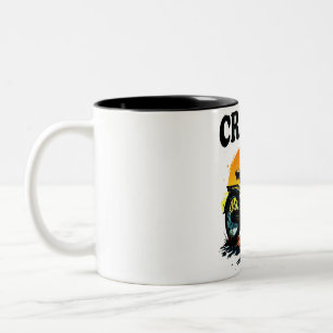 Cranky: Unique Biker Tee – Sunset Bike Graphic Two-Tone Coffee Mug