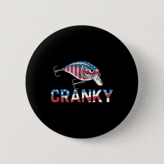 Cranky Usa Crankit Fishing Fathers Day  6 Cm Round Badge