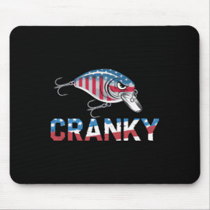 Cranky Usa Crankit Fishing Fathers Day Mouse Pad