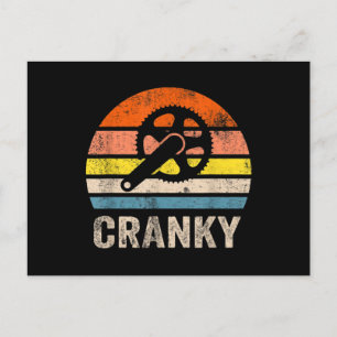 Cranky Vintage Sun Funny Bicycle Lovers Cycling Postcard