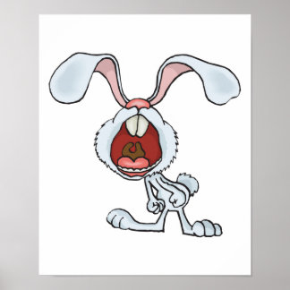 cranky yelling rabbit poster