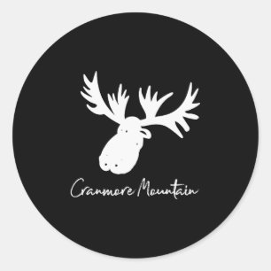 Cranmore Mountain New Hampshire Moose Antlers Ski Classic Round Sticker