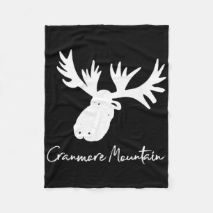 Cranmore Mountain New Hampshire Moose Antlers Ski Fleece Blanket