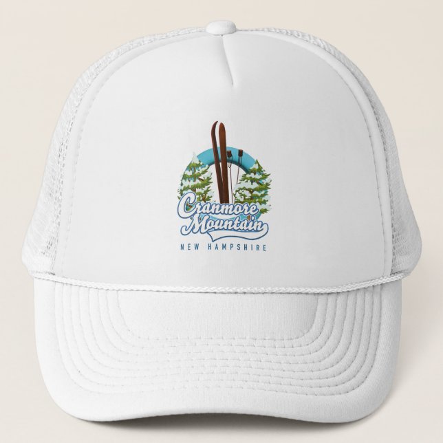 Cranmore Mountain New Hampshire Ski logo  Trucker Hat (Front)