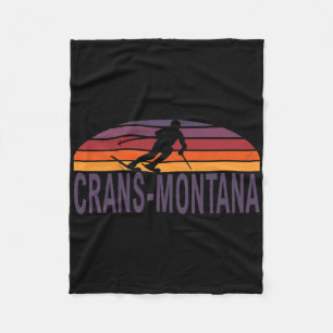 Crans-montana Swiss Alps Switzerland Ski Snowboard Fleece Blanket