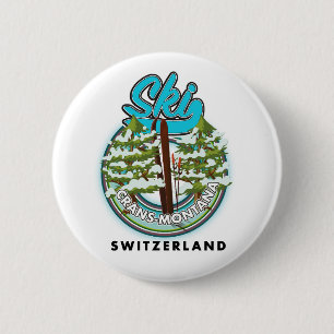 Crans-Montana Switzerland ski 6 Cm Round Badge