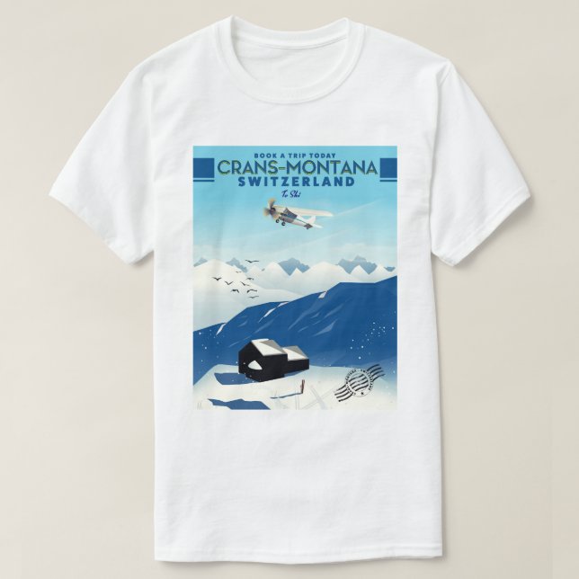 crans-montana Switzerland ski poster T-Shirt (Design Front)