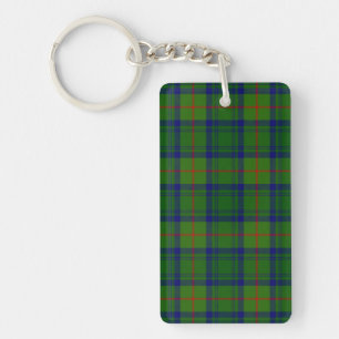 Cranstoun tartan green blue plaid key ring