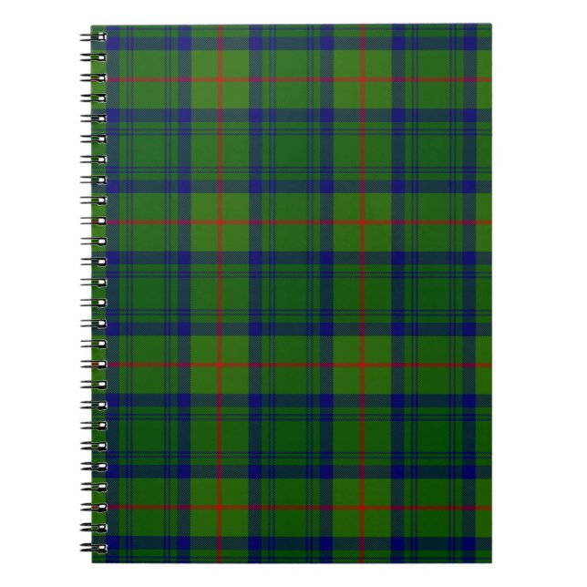Cranstoun tartan green blue plaid notebook (Front)