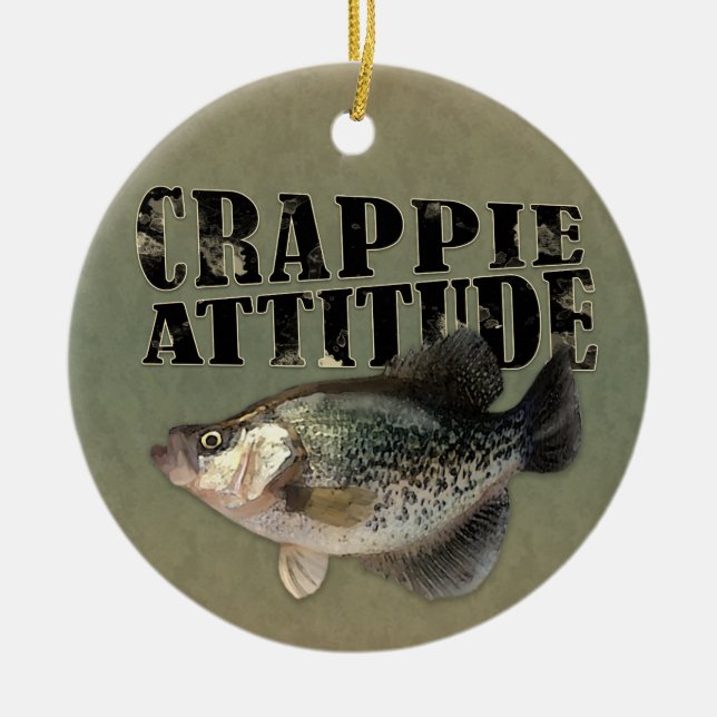 Crappie Attitude Ceramic Ornament (Front)