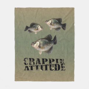 Crappie Attitude Funny Fishing Fleece Blanket